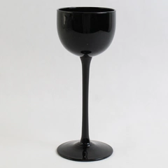 Vintage MCM Black Balloon Long Stem Cordial Glass 3.5 oz 6.5" Blind Tasting