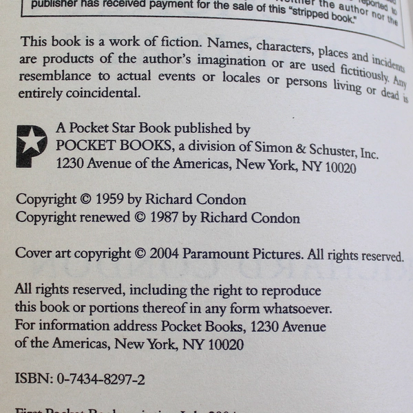 The Manchurian Candidate by Richard Condon 2004 Paperback