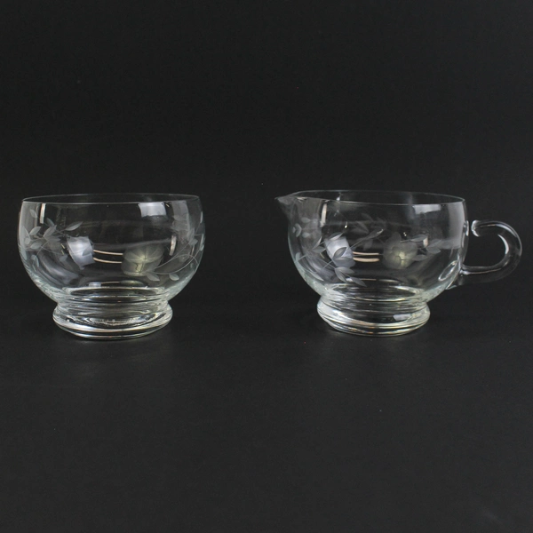  Princess House Heritage Crystal Footed Creamer And Open Sugar Bowl