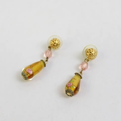 Cookie Lee 1 1/2” Art Glass Dangle Drop Earrings