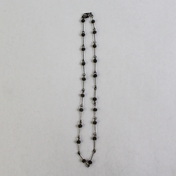 Vintage Gray Mesh Metal Necklace & Earring Set