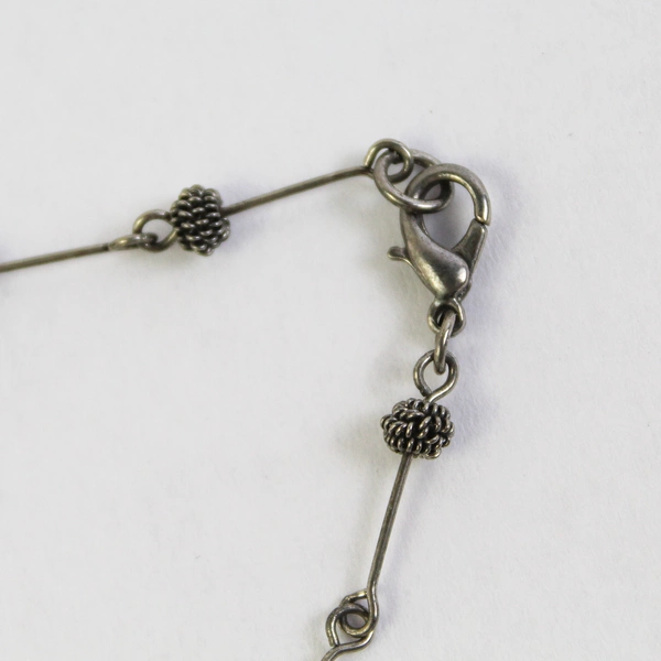 Vintage Gray Mesh Metal Necklace & Earring Set