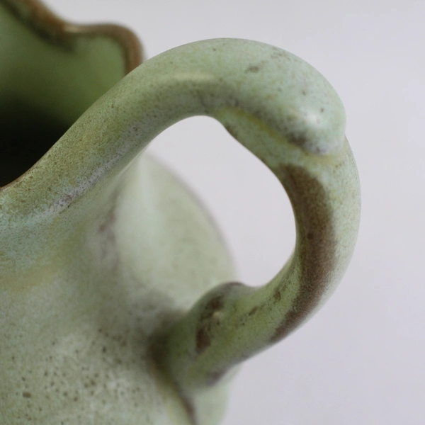 Handmade Ceramic Creamer Or Pitcher Green And Brown