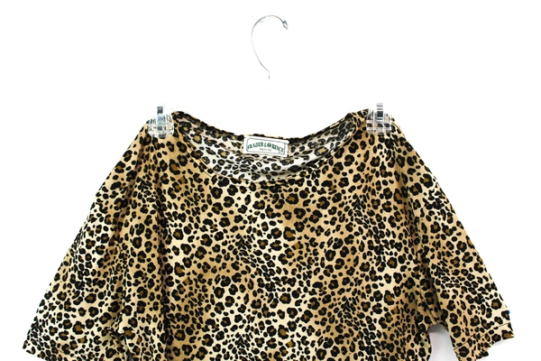 Vintage Frazier Lawrence Jaguar Print Blouse Women's Petite Medium Top