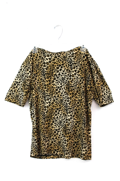 Vintage Frazier Lawrence Jaguar Print Blouse Women's Petite Medium Top