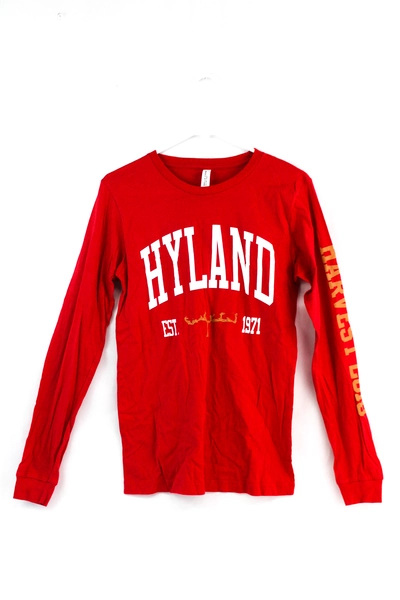 Bella + Canvas Red Hyland Long-Sleeve Jersey Shirt Women's Small, Pre-Owned