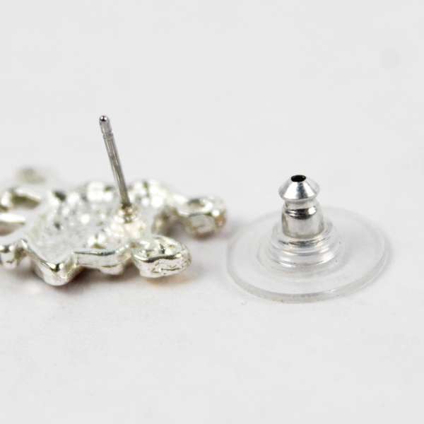 Vintage Silver Toned Dangle Ear Dancing Couple Dancing And Hanging Jukebox