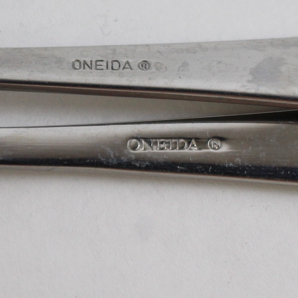 Set of 2 Oneida Luann Stainless Steel Pierced Tablespoon and Serving Fork