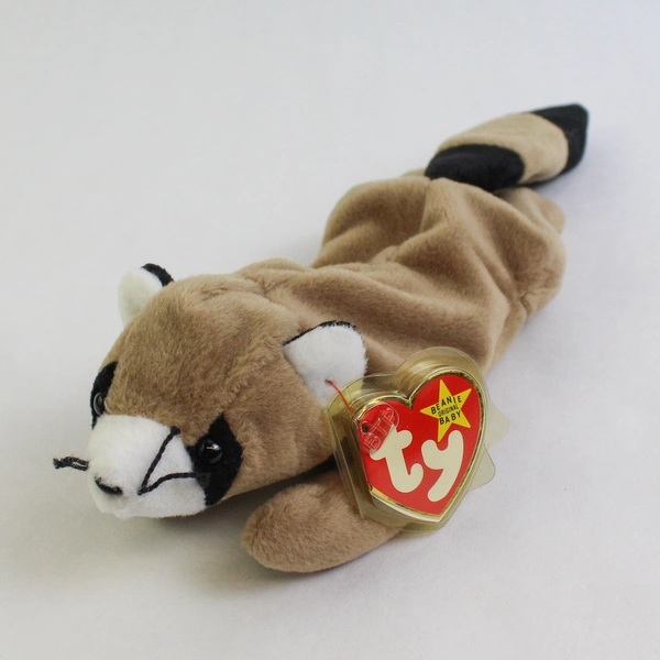 TY Beanie Baby Ringo 1995 Brown Racoon With Tag Plush Doll Toy #4014