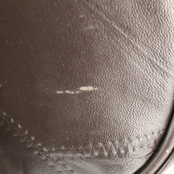 Haband Brown Faux Leather Rolling Travel Bag Luggage Flawed