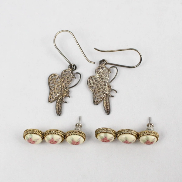 Lot of 8 Pairs of Earrings Pierced Ears