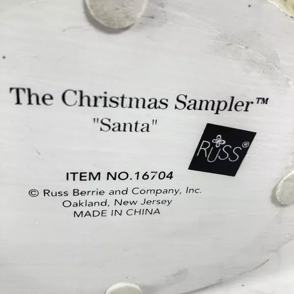 Russ Berrie Hand-Painted Santa Snow Globe Christmas Sampler 16704