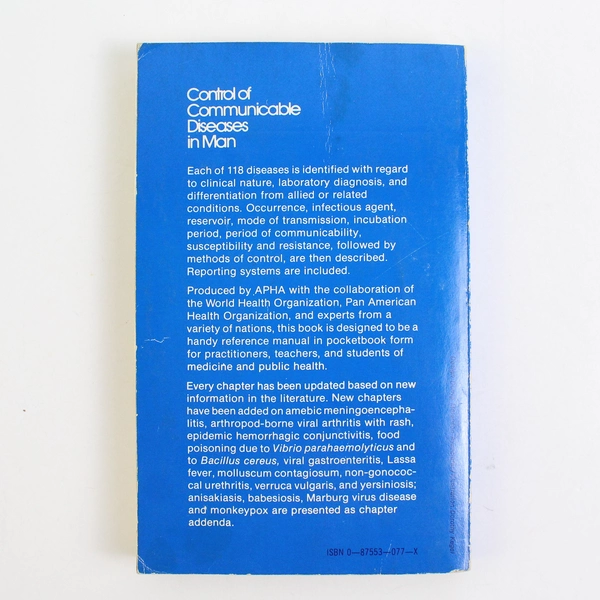 Control of Communicable Diseases in Man 12th Edition 1975 Paperback