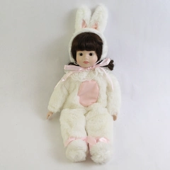 1991 Moments Treasured 15" Porcelain Doll April In Bunny Costume by Vicky Wang