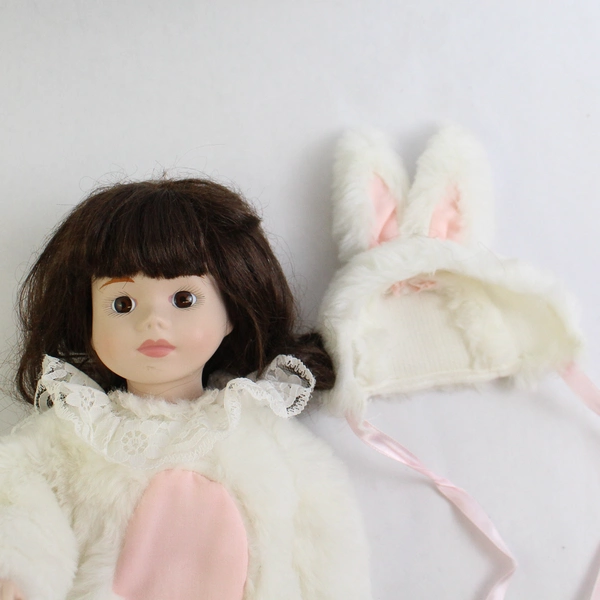1991 Moments Treasured 15" Porcelain Doll April In Bunny Costume by Vicky Wang