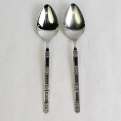 Set of 2 Oneida Madrid Stainless Steel Tablespoon Serving Spoons