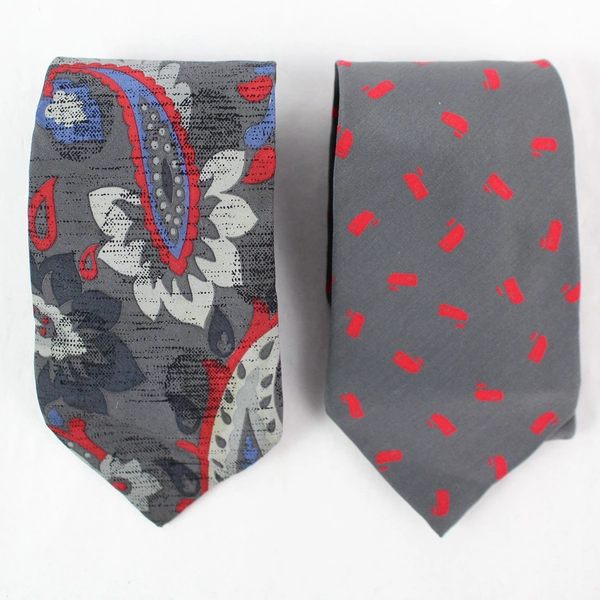 Lot of 4 Mario's Silk Neckties Retro Patterns Pre-Owned with Faint Stains