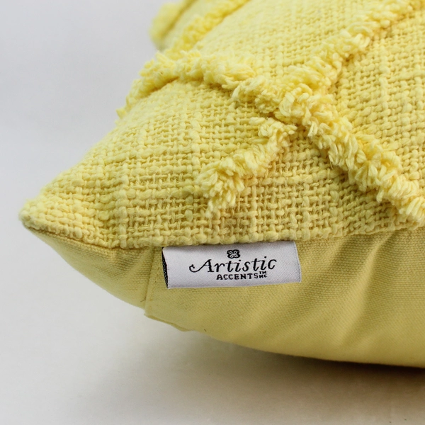 Artistic Accents Soft Yellow Decorative Pillow Cover & Pillow 20x20 in