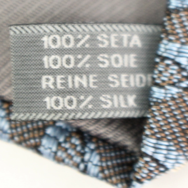 Cantini Gray & Blue Silk Necktie Handmade in Italy, Pre-Owned, 61" Long