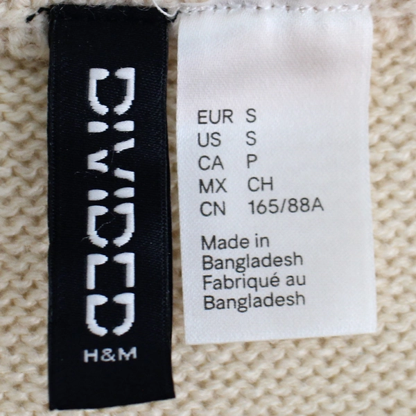 Divided by H&M Beige Floral Knit Sweater Women's Size S - Good Condition