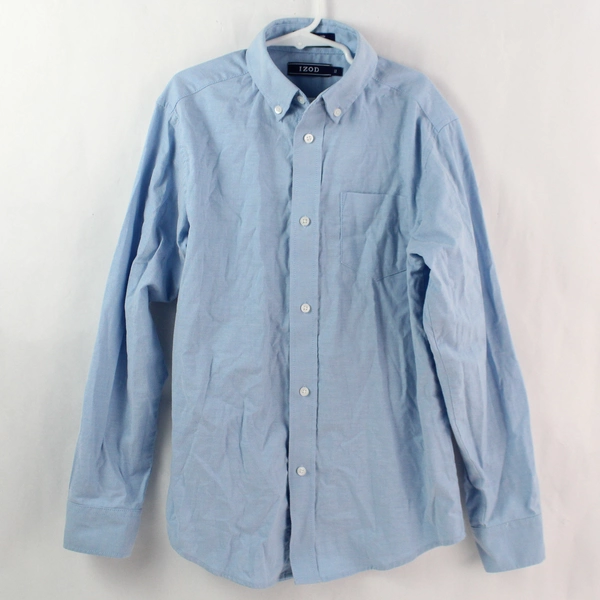 Izod Blue Button-Up Dress Shirt Boy's Size 12 - Good Condition