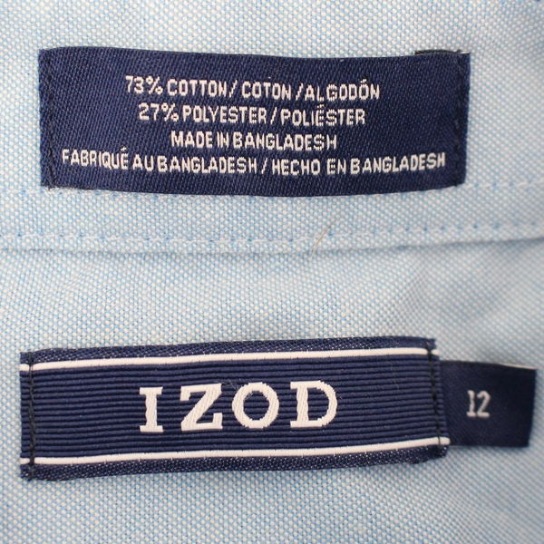 Izod Blue Button-Up Dress Shirt Boy's Size 12 - Good Condition