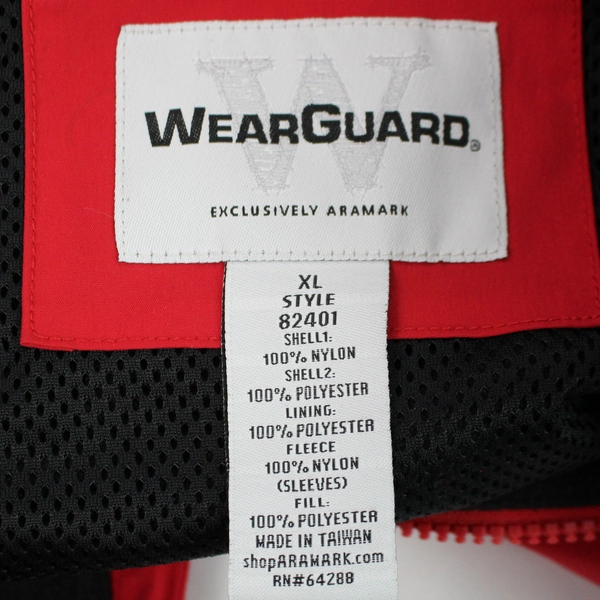 WearGuard Red Nylon Windbreaker Jacket Men's XL - Flawed, Unique Embroidery