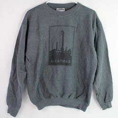 Hanes Ultimate Cotton Alcatraz Sweatshirt Men's Size S 34-36 Gray Good Condition