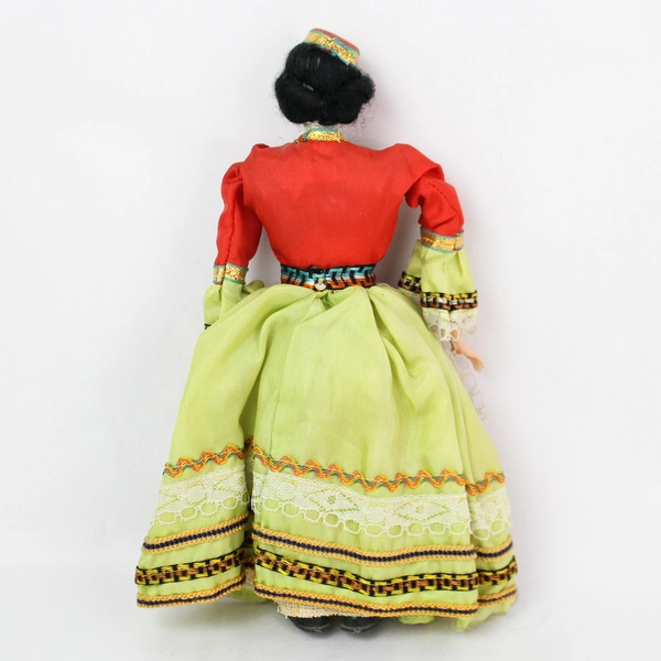 Vintage Greek Folk Art Doll 9.75" with Traditional Clothing Pre-owned