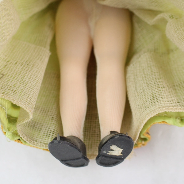 Vintage Greek Folk Art Doll 9.75" with Traditional Clothing Pre-owned