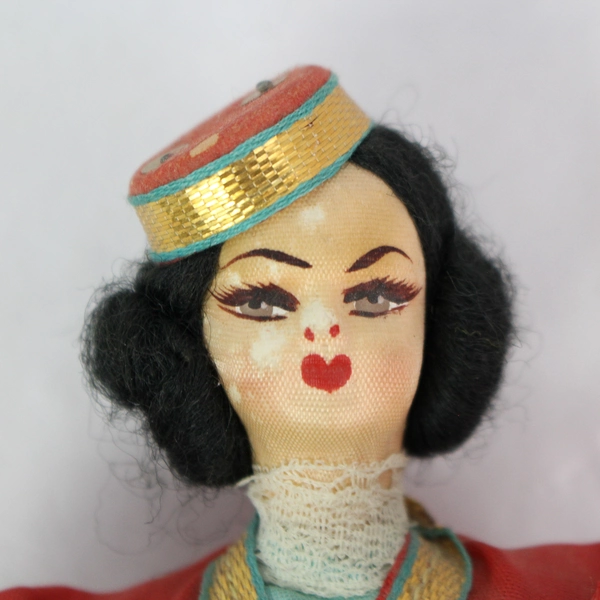 Vintage Greek Folk Art Doll 9.75" with Traditional Clothing Pre-owned