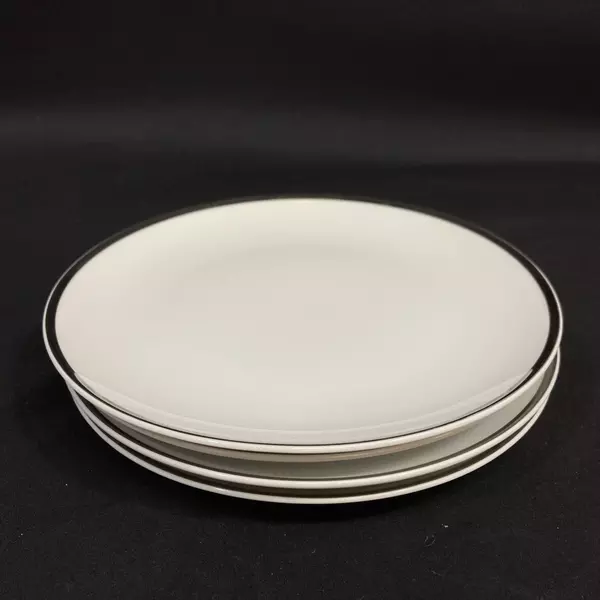 Set of 4 Royal Song China Simplicity 5518 Salad Plate White Platinum Rim 7.5"