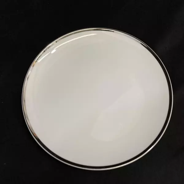 Set of 4 Royal Song China Simplicity 5518 Salad Plate White Platinum Rim 7.5"
