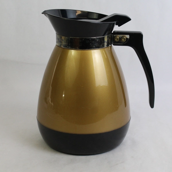 Thermo-Serv Insulated Coffee Pot w/ Flip Top, 44 oz Capacity Gold & Black 