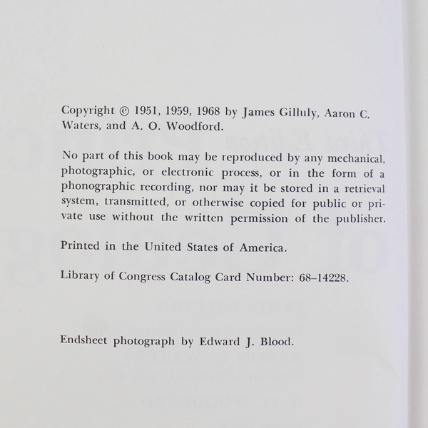 Principles Of Geology 3rd Edition By Gilluly Waters And Woodford 1968 HC DJ