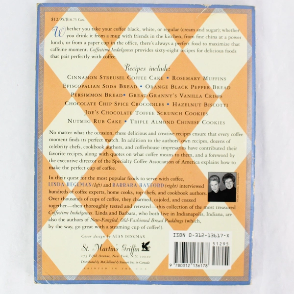 Coffeetime Indulgences Cookbook by Hayford & Hegeman, 1995, Pre-Owned