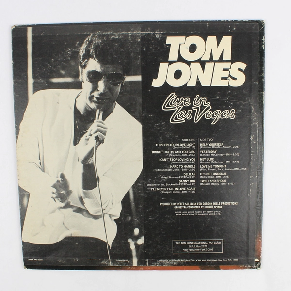 Tom Jones Live in Las Vegas 1969 LP 12" Vinyl