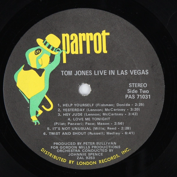 Tom Jones Live in Las Vegas 1969 LP 12" Vinyl