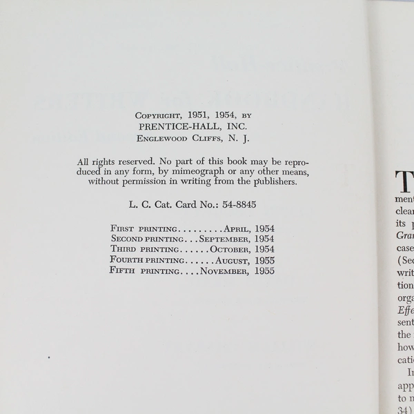 Prentice-Hall Handbook for Writers 2nd Ed by Leggett Mead Charvat 1955 Vintage