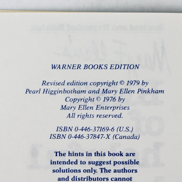 Vintage Mary Ellen's Best of Helpful Hints Special Edition 1980 Paperback 