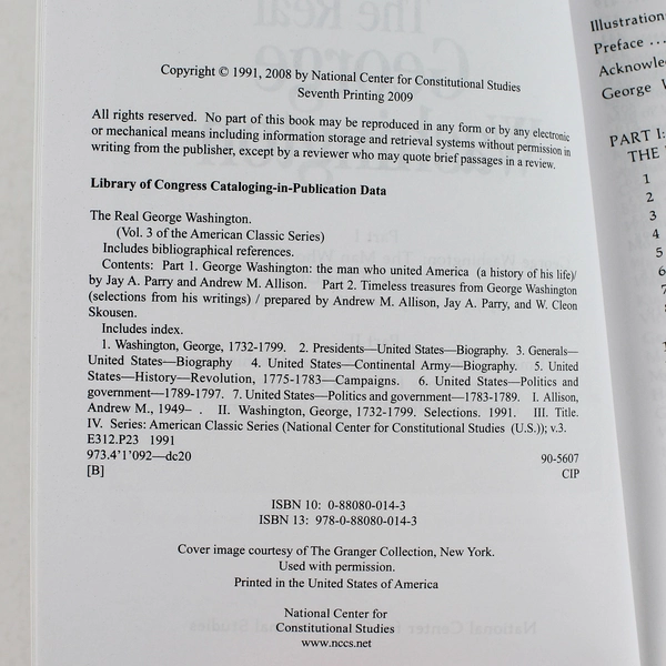 The Real George Washington by Jay A. Parry & Andrew M. Allison 1991 Paperback