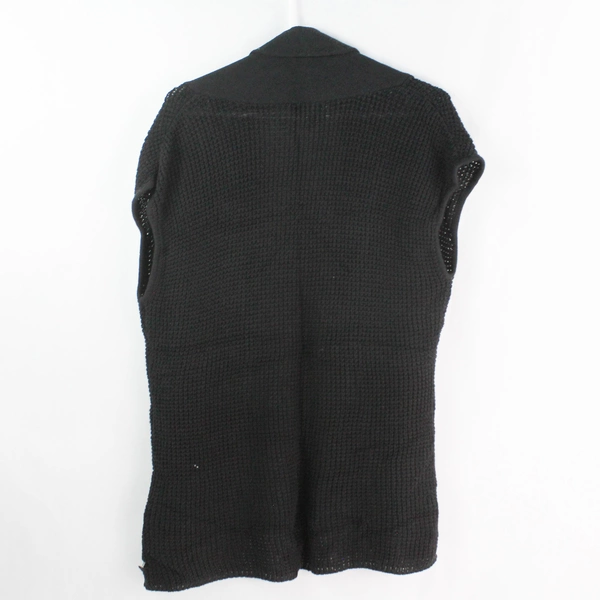 Willow Bay Women's Large Black Knit Open-Front Sleeveless Cardigan - Pre-Owned