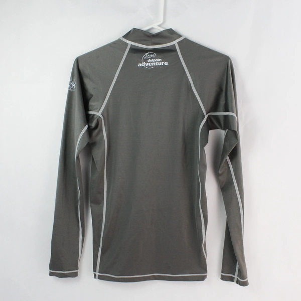 Dolphin Adventure Gray Activewear Top Women's Medium Pre-Owned Stains & Wear