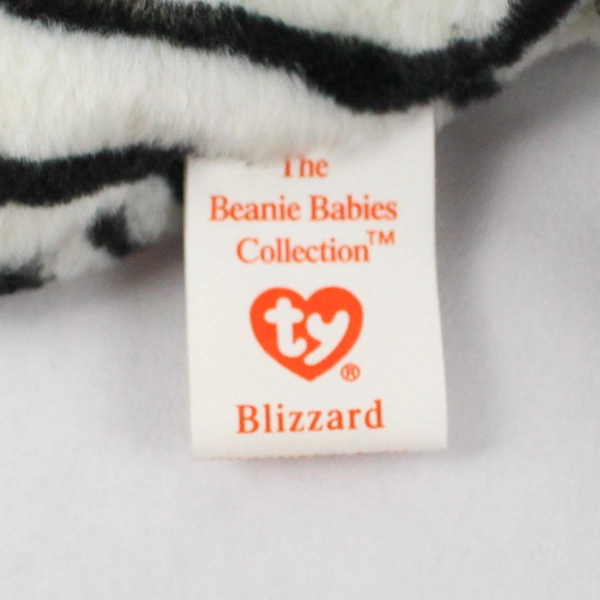 TY Beanie Baby Blizzard 1996 Stripped White Tiger Cat With Tag Plush Toy #4163