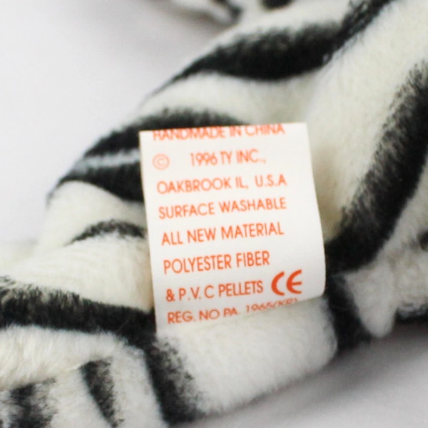TY Beanie Baby Blizzard 1996 Stripped White Tiger Cat With Tag Plush Toy #4163
