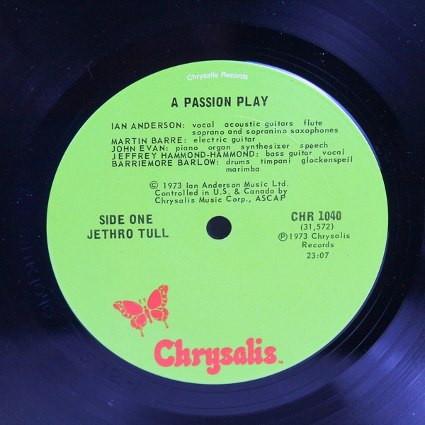 Jethro Tull A Passion Play Vinyl LP Chrysalis CHR 1040 1973 Gatefold Booklet