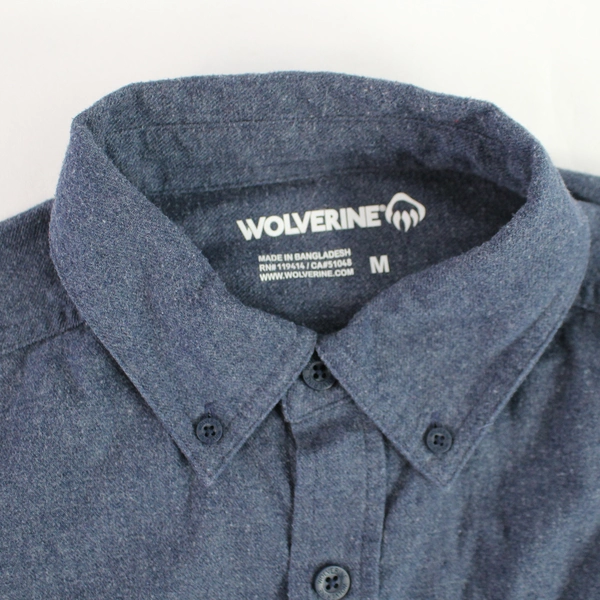 Wolverine Blue Long-Sleeved Button-Down Shirt Men's Size M - Good Condition
