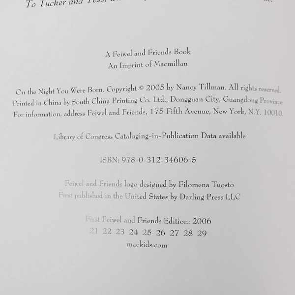 On the Night You Were Born by Nancy Tillman Hardcover Book - 2005 Edition