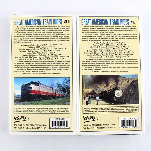 Box Set VHS Tape Great American Train Rides Vol 1 & 2 