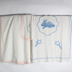 2 PC Lot of Embroidered Spring Bed Linens DIY Fabric Cutters For Crafting Flawed